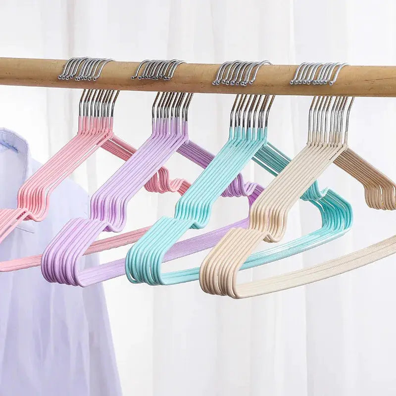 Hangers by Simples Market, 9-piece pastel anti-slip set with metal hooks