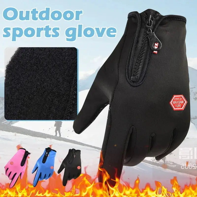 Winter Warm Cycling Gloves Waterproof Full Finger Touchscreen For Outdoor Riding And Skiing