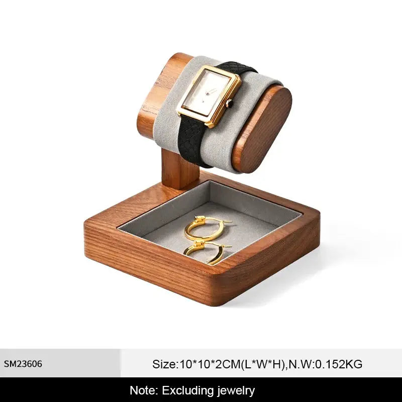 WoodTen Solid Wood Watches Display Stand Elegant Jewelry Organizer For Watches Necklaces Bracelets Bangles