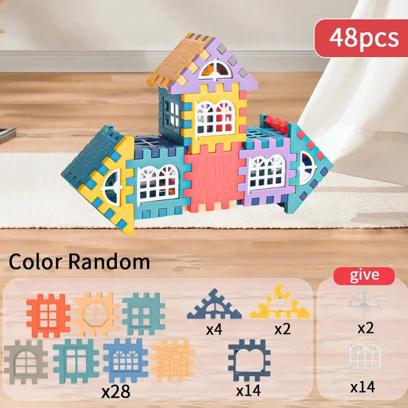 Large Scale Building Block Set For Kindergarten Children Boys And Girls Window Design And House Construction