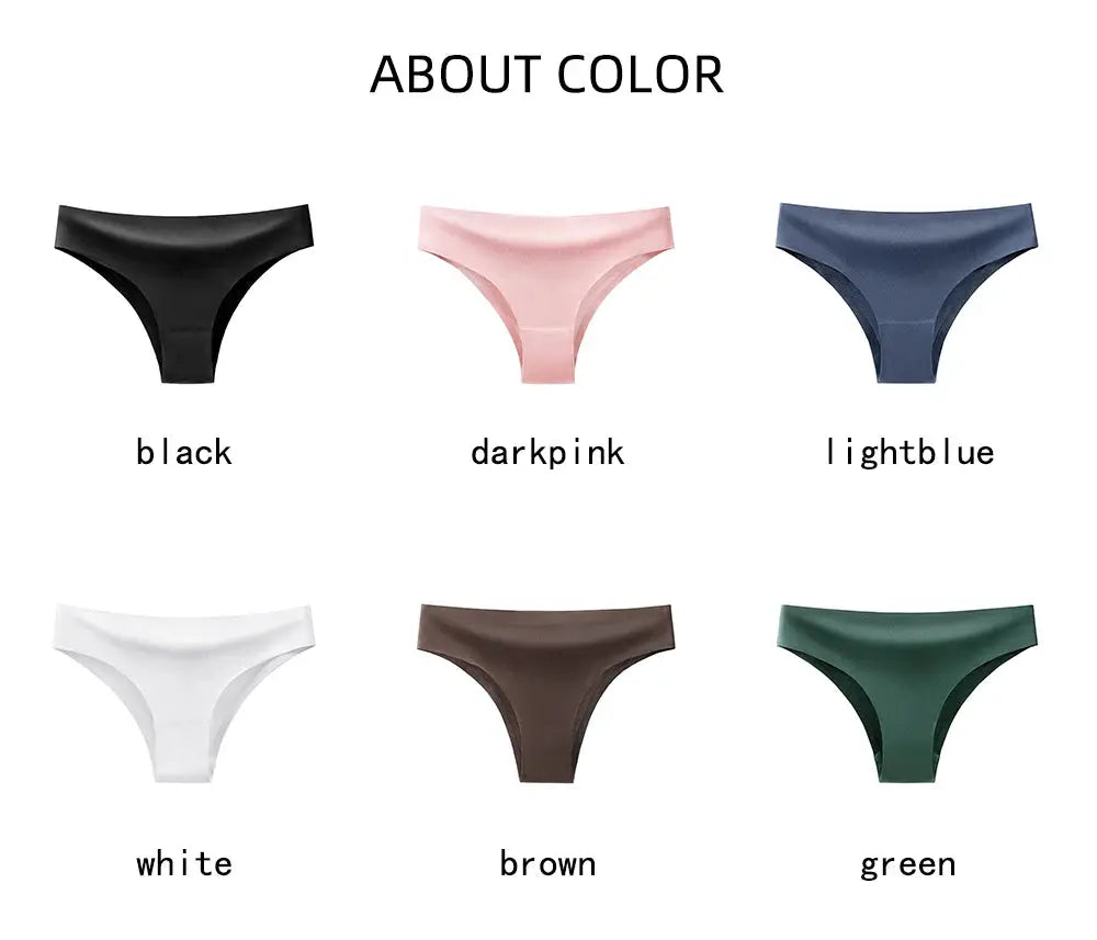 BANNIROU seamless thong panties, 6 color options by Simples Market: black, darkpink, lightblue, white, brown, green