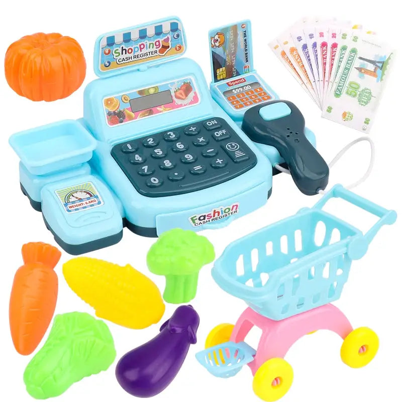 Simulation Shopping Cashier Toy Set With Electronic Lights And Sounds For Supermarket Checkout Play