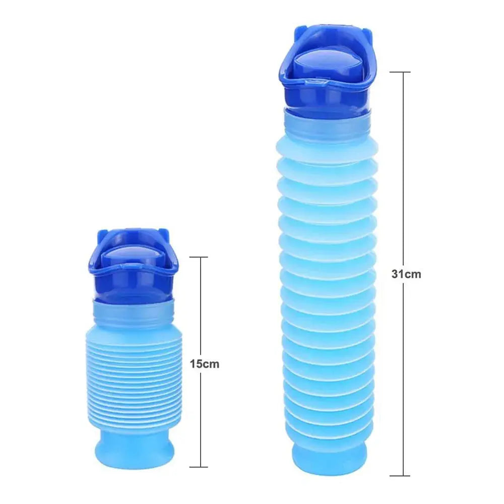 2 blue 750ml portable urinal bottles; collapsible personal toilet pots for outdoor travel and camping Simples Market