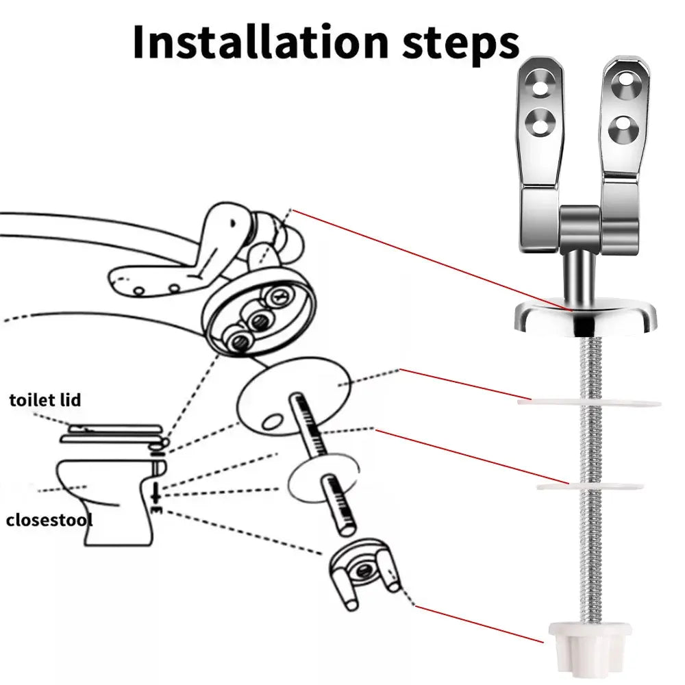 Simples Market O-shaped toilet seat hinge kit with slow-close lid and mounting hardware