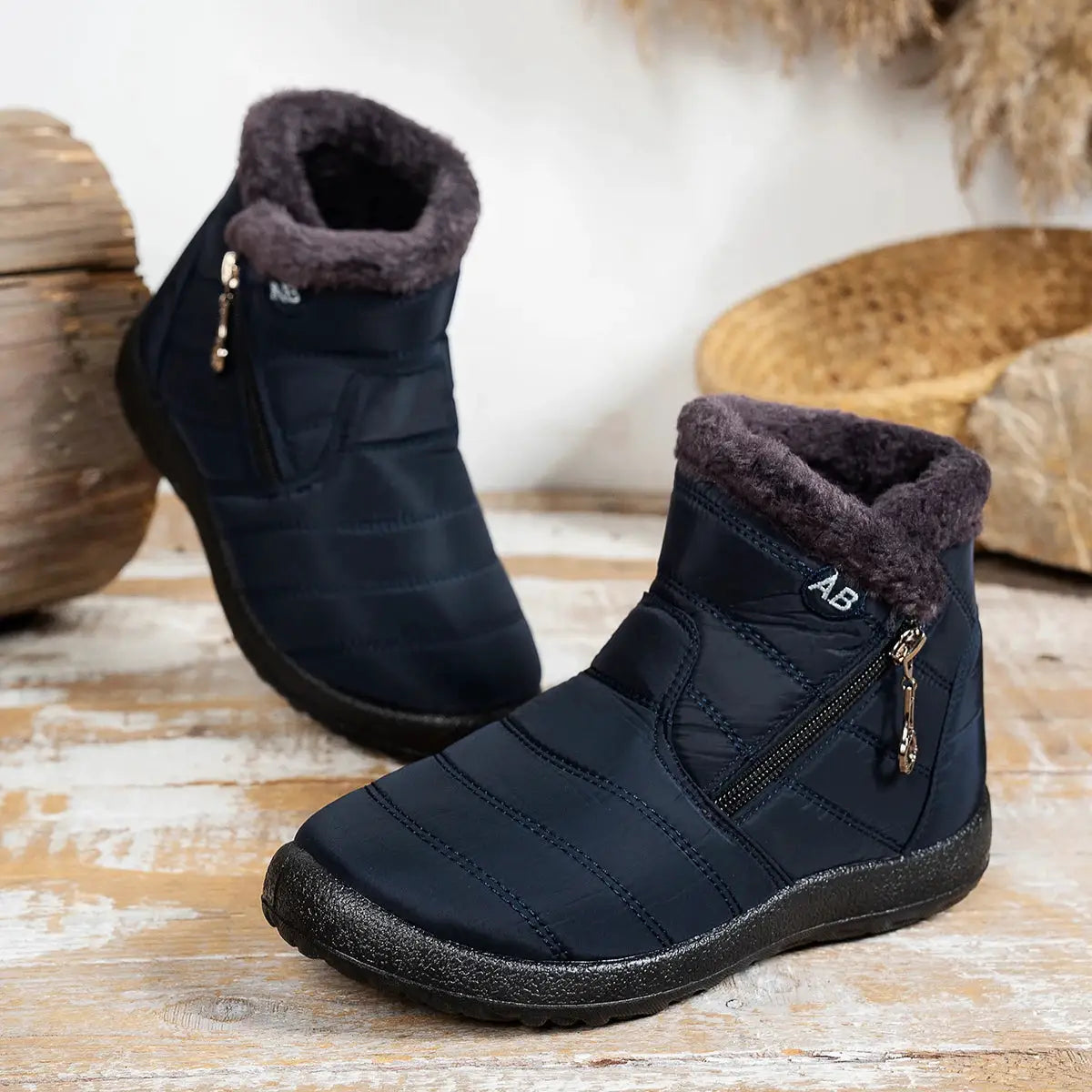 GlacierGuard Womens Winter Waterproof Ankle Snow Boots With Warm Plush Fur Lining For Cold Outdoor Comfort