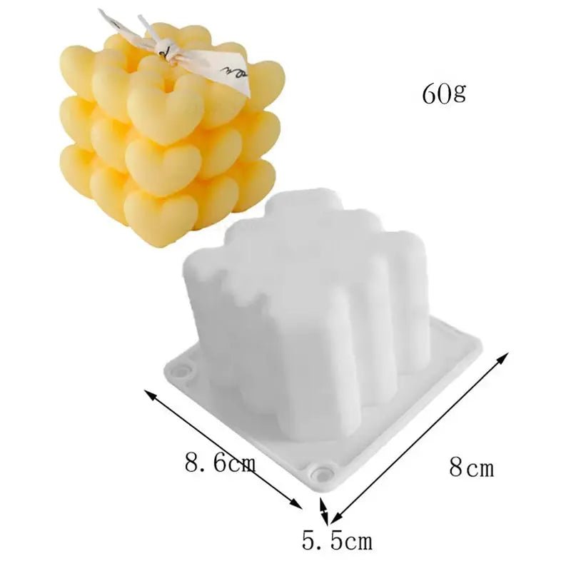 Silicone Candle Mold Kit Set Heart Ball Pyramid Honeycomb For Candle Making Soap Chocolate Resin Gifts Craft Home Decor - Simples Market