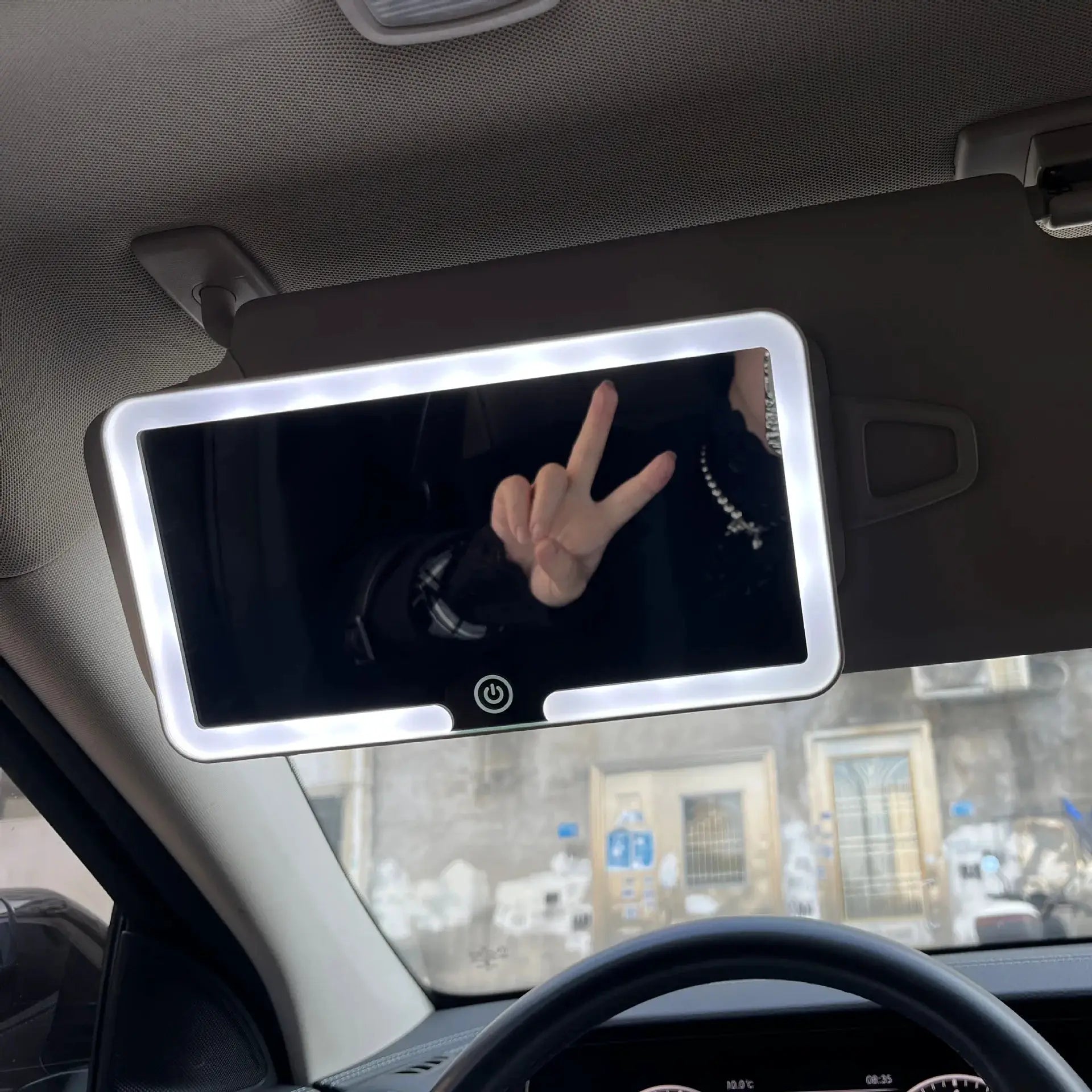Car Sun Visor LED Makeup Mirror Rechargeable Fill Light For Women And Girls Universal Thin Vanity Mirror
