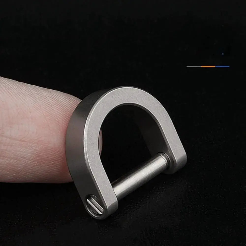 Titanium alloy outdoor bracelet buckle, silver carabiner-style with pin