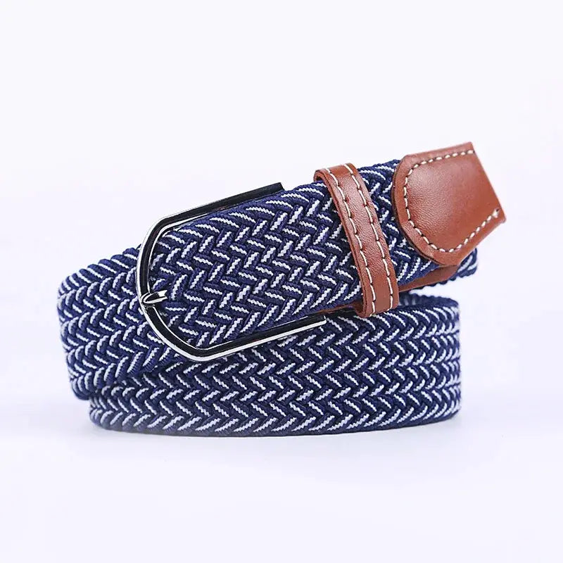 UrbanFlex Unisex Knitted Pin Buckle Belt Elastic Braided Canvas Stretch For Comfortable Jeans Wear