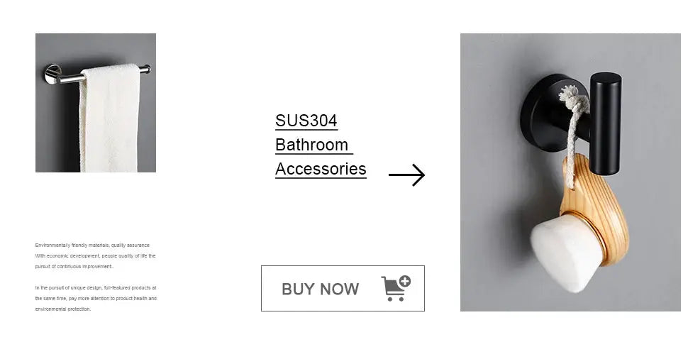 Bathroom accessories set: chrome towel rack with white towel and black wall-mounted faucet