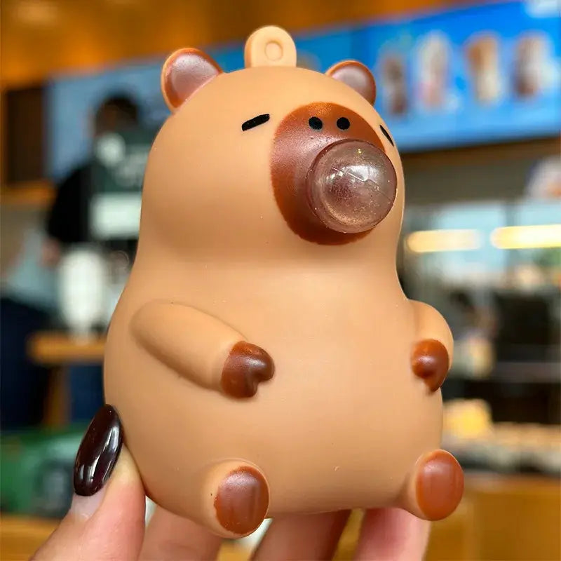 Capybara Doll Pinch Pendant Toy Stress Relief Squeeze Bubble Decompression For School Bags Keychains Car Desk Decor Gift