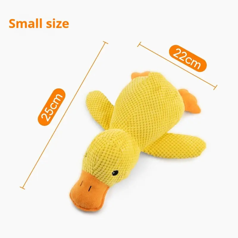 Durable Plush Duck Dog Toy With Squeaker Bite Resistant Construction For Teeth Grinding And Stress Relief