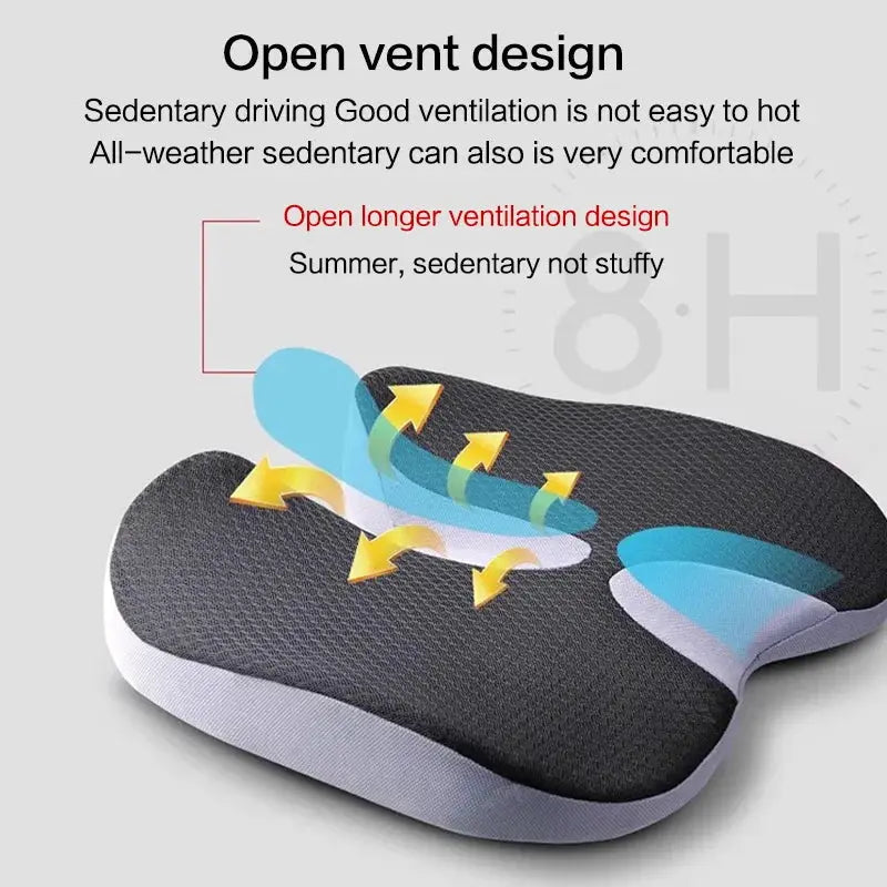 Non Slip Orthopedic Memory Foam Tailbone Cushion For Back Pain Relief Chair And Car Seat