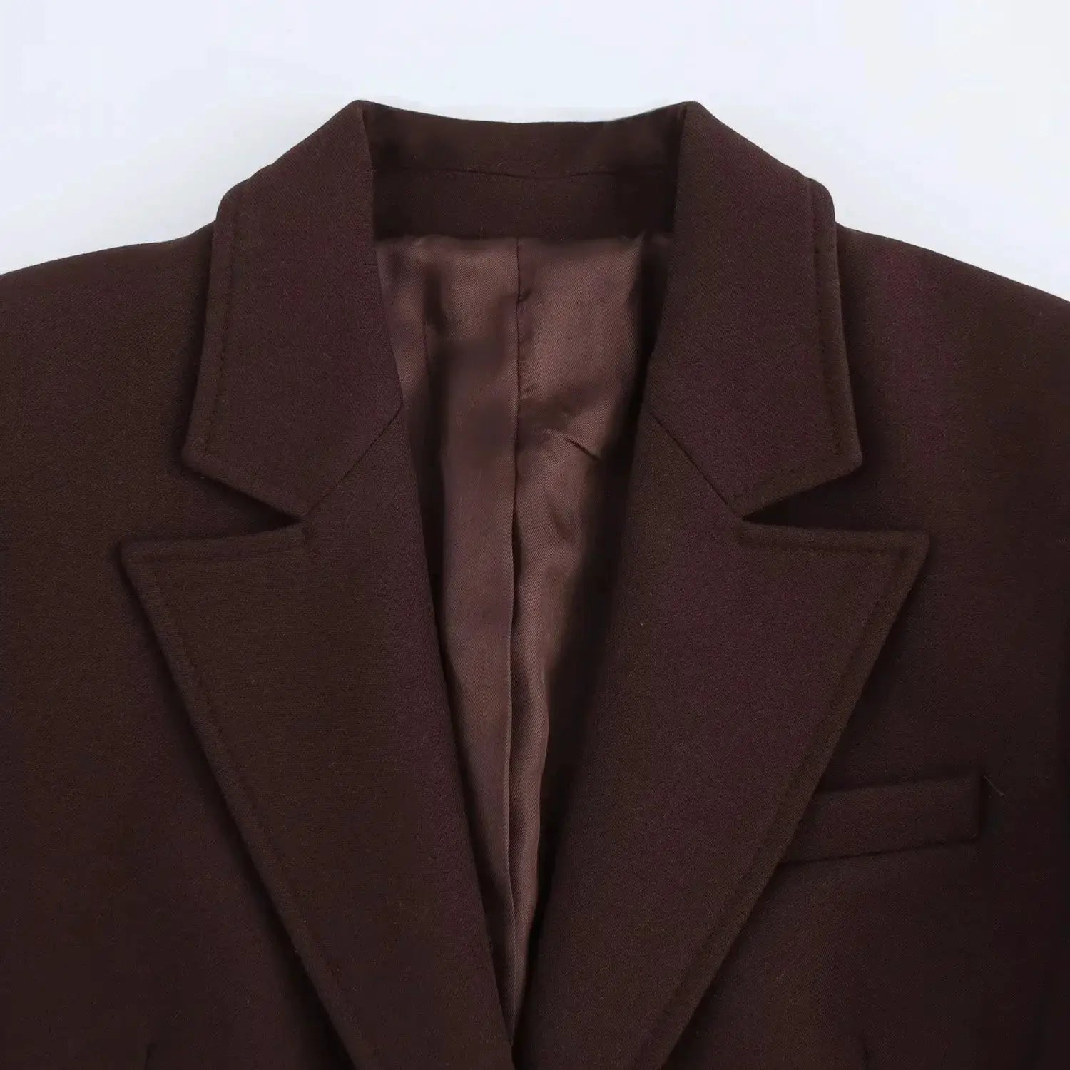 KONDALA brown blazer with notch lapels and brown lining