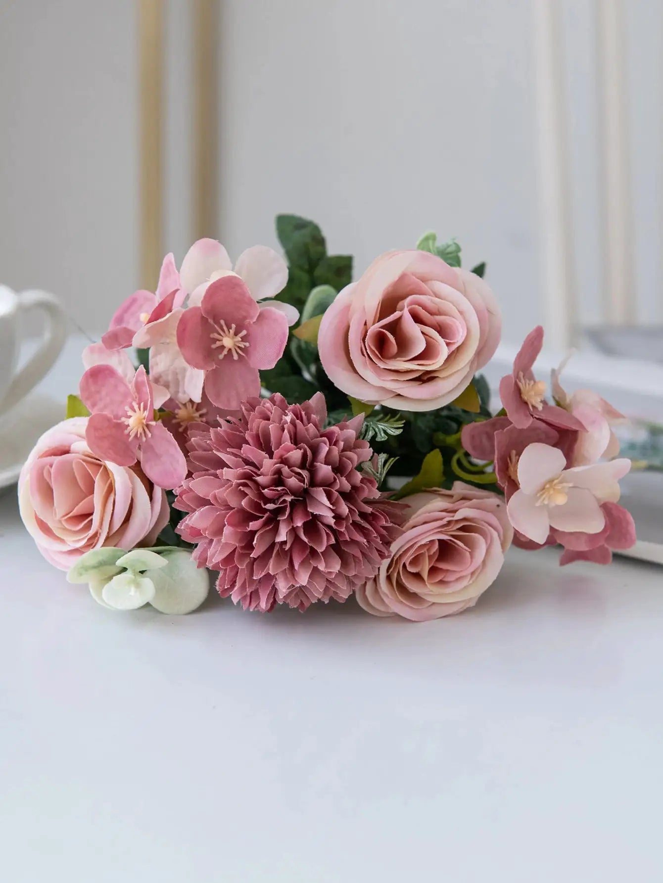 One Piece Silk Flower Bouquet Roses Peonies Hydrangeas Carnations For Home Decor Wedding Party