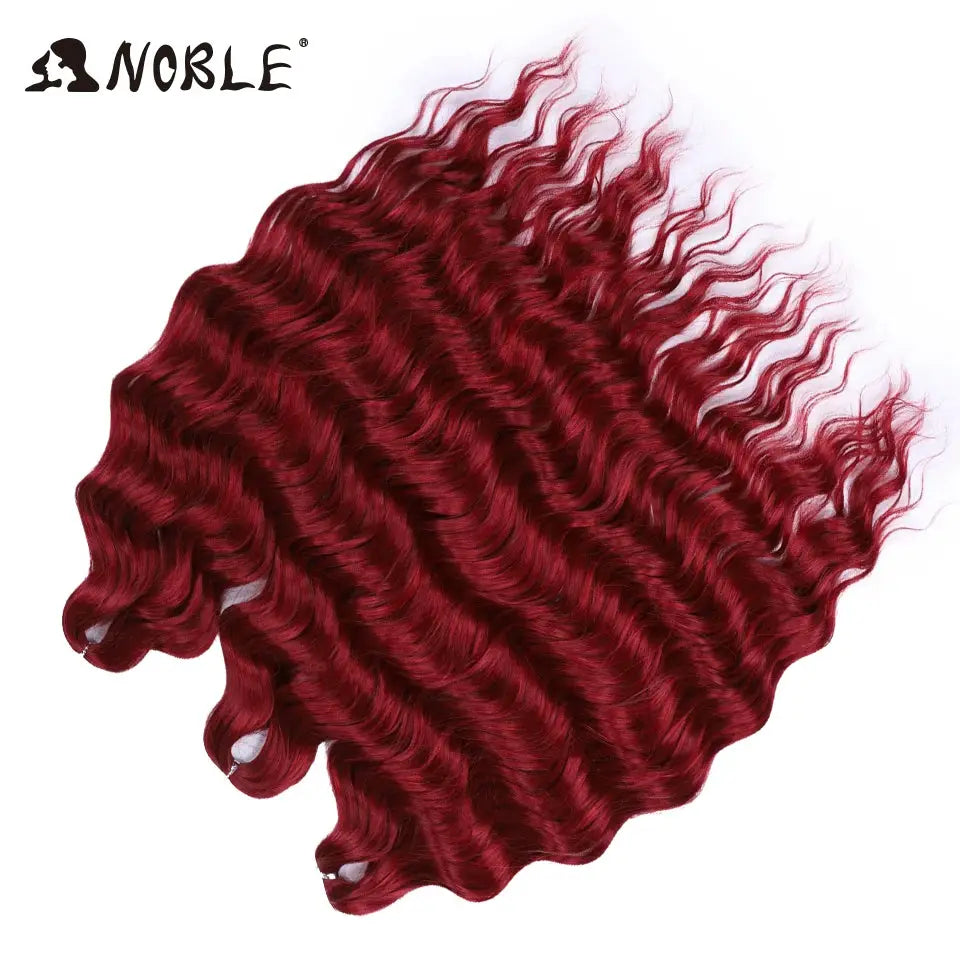 Noble synthetic loose deep-wave braiding hair extensions, 24in, burgundy red ombre
