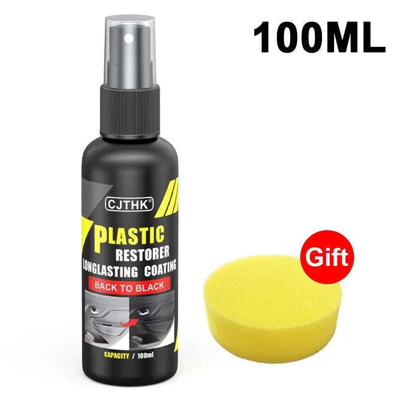 Simples Market car plastic restorer Back To Black gloss coating, 100ml bottle with gift sponge