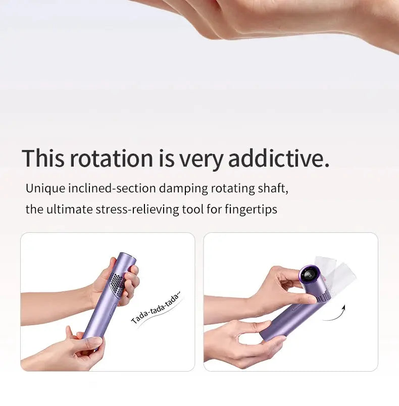 Simples Market purple lipstick-style folding handheld fan with brushless motor