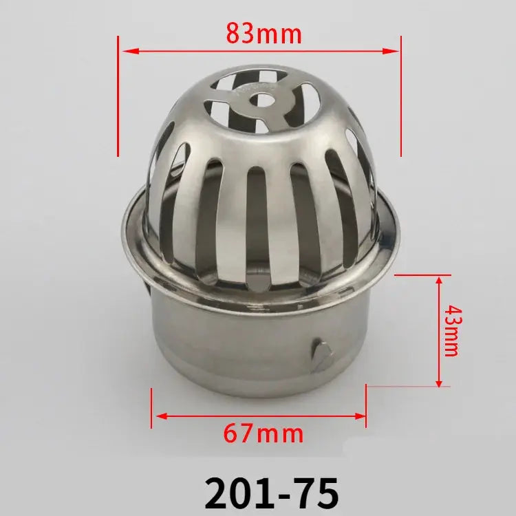 Stainless steel balcony floor drain by Simples Market with a dome-top anti-blocking design.