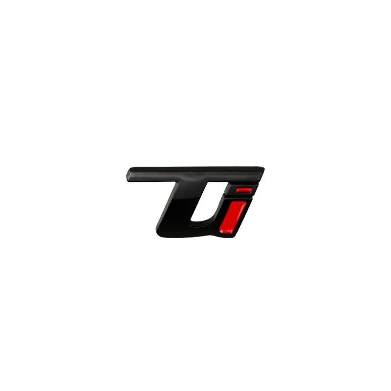 Alfa Romeo Giulia/Stelvio Ti badge sticker, glossy black with red detailing for rear trunk
