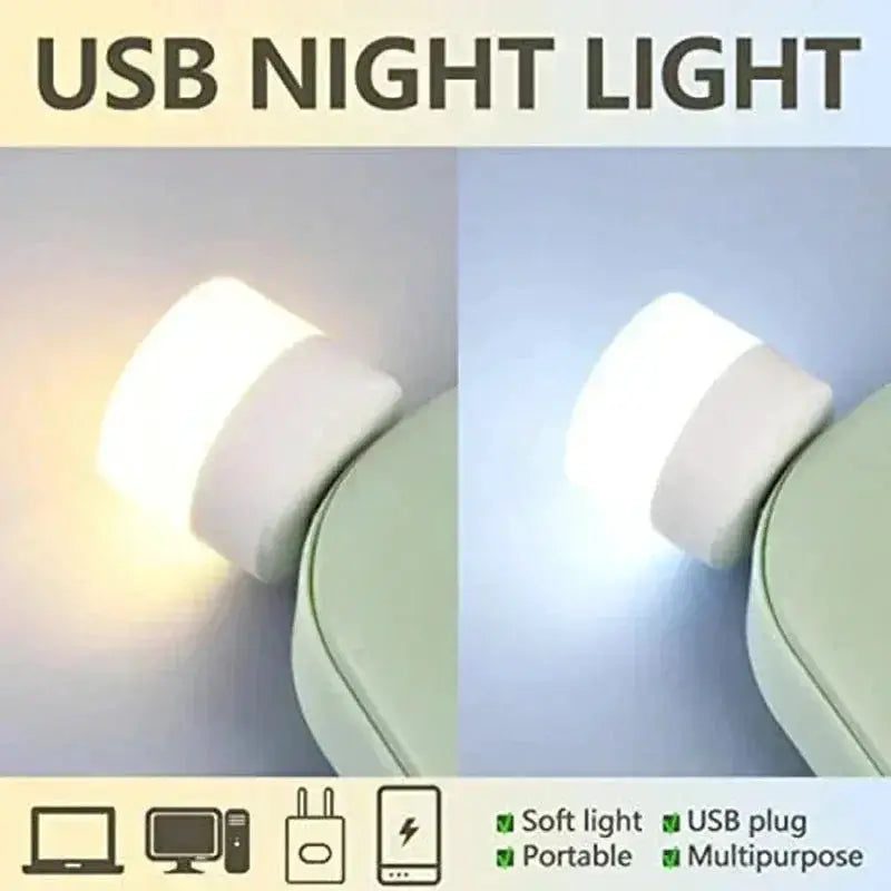 Mini USB Night Light Warm White Eye Protection Reading Lamp For Computer Power Bank And USB Wall Plug