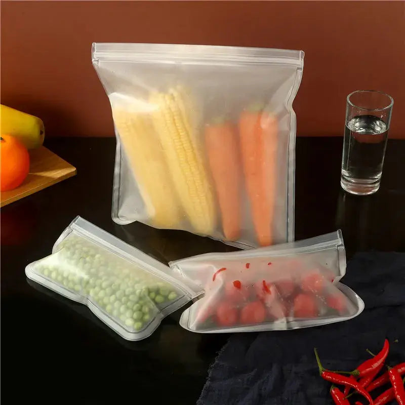 Reusable Silicone Food Storage Bags Leakproof Eco Friendly Freezer Safe Microwave Safe Dishwasher Safe