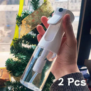 2-piece white 200ml spray bottle set with clear reservoir and trigger mist head
