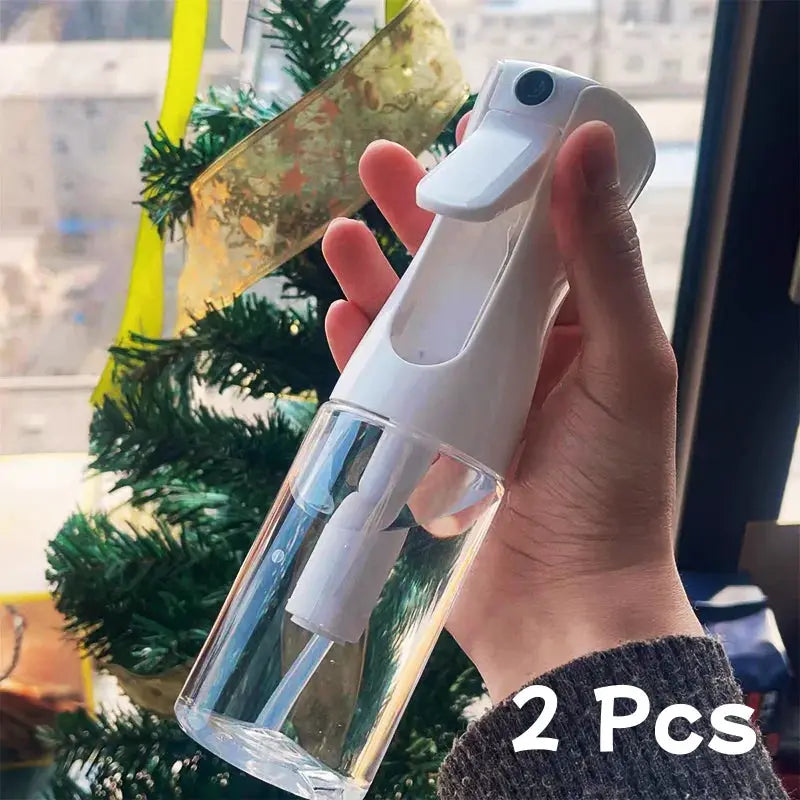 2-piece white 200ml spray bottle set with clear reservoir and trigger mist head