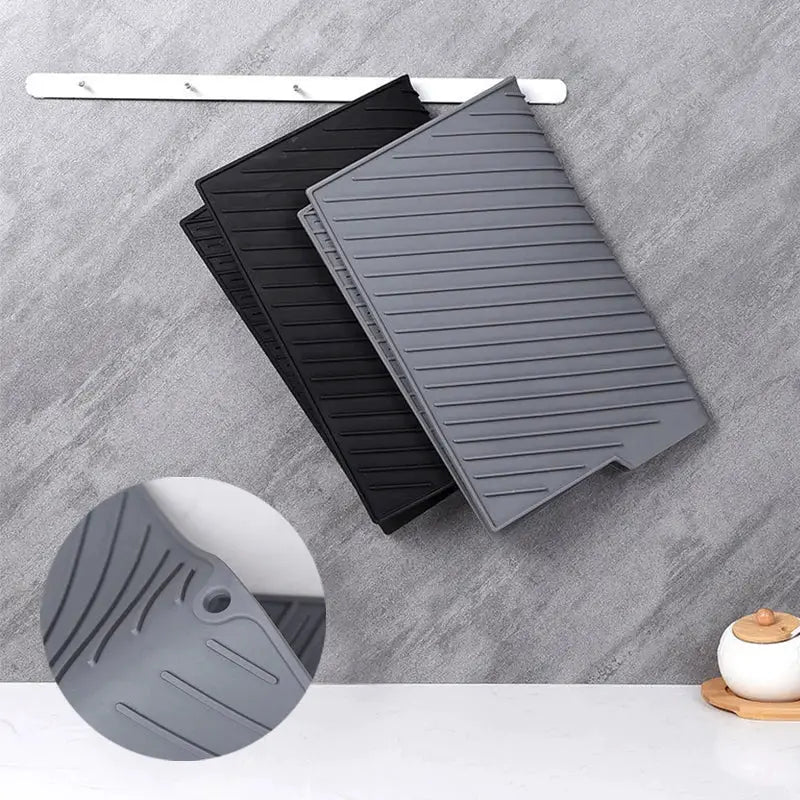 1 Pc Silicone Dish Drying Mat Non Slip Anti Scald Drain Mat For Kitchen Countertop Tableware Organizer