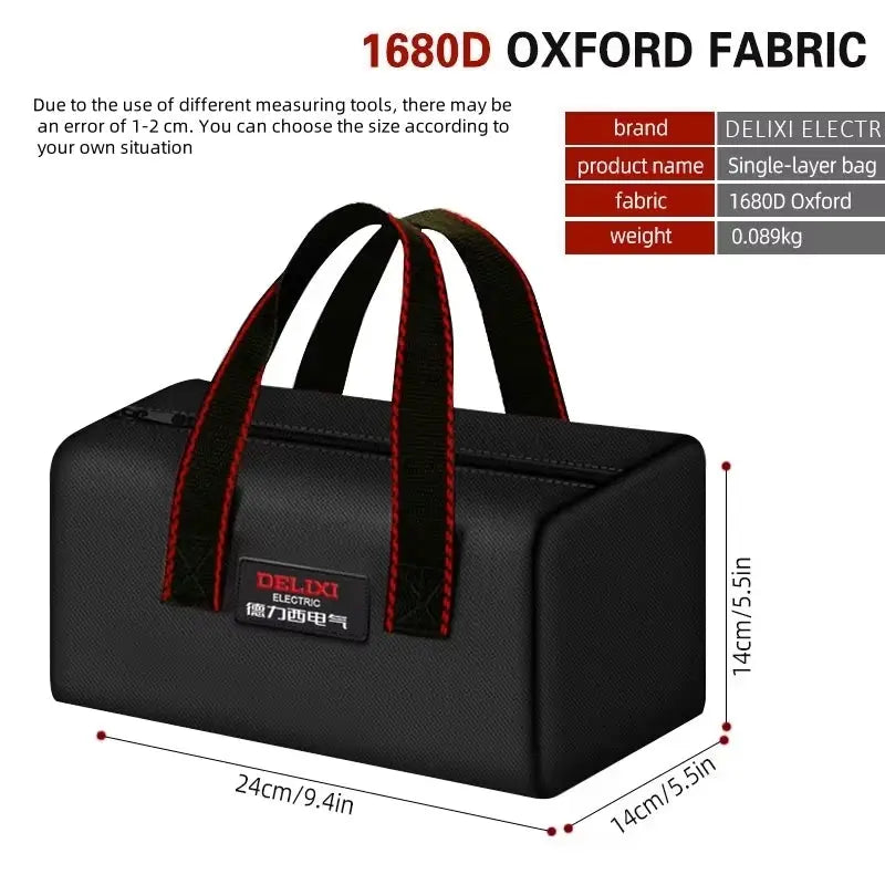 Delixi Electric Tool Bag Oxford Cloth Portable Storage Bag For Electricians And Carpenters Home Use