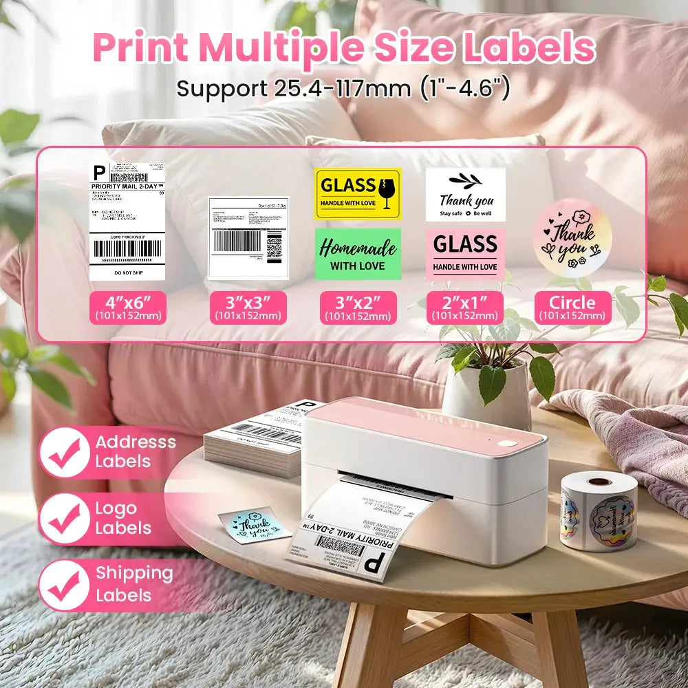 Phomemo 241 Bluetooth Thermal Label Printer 4x6 for iPhone Android Mac