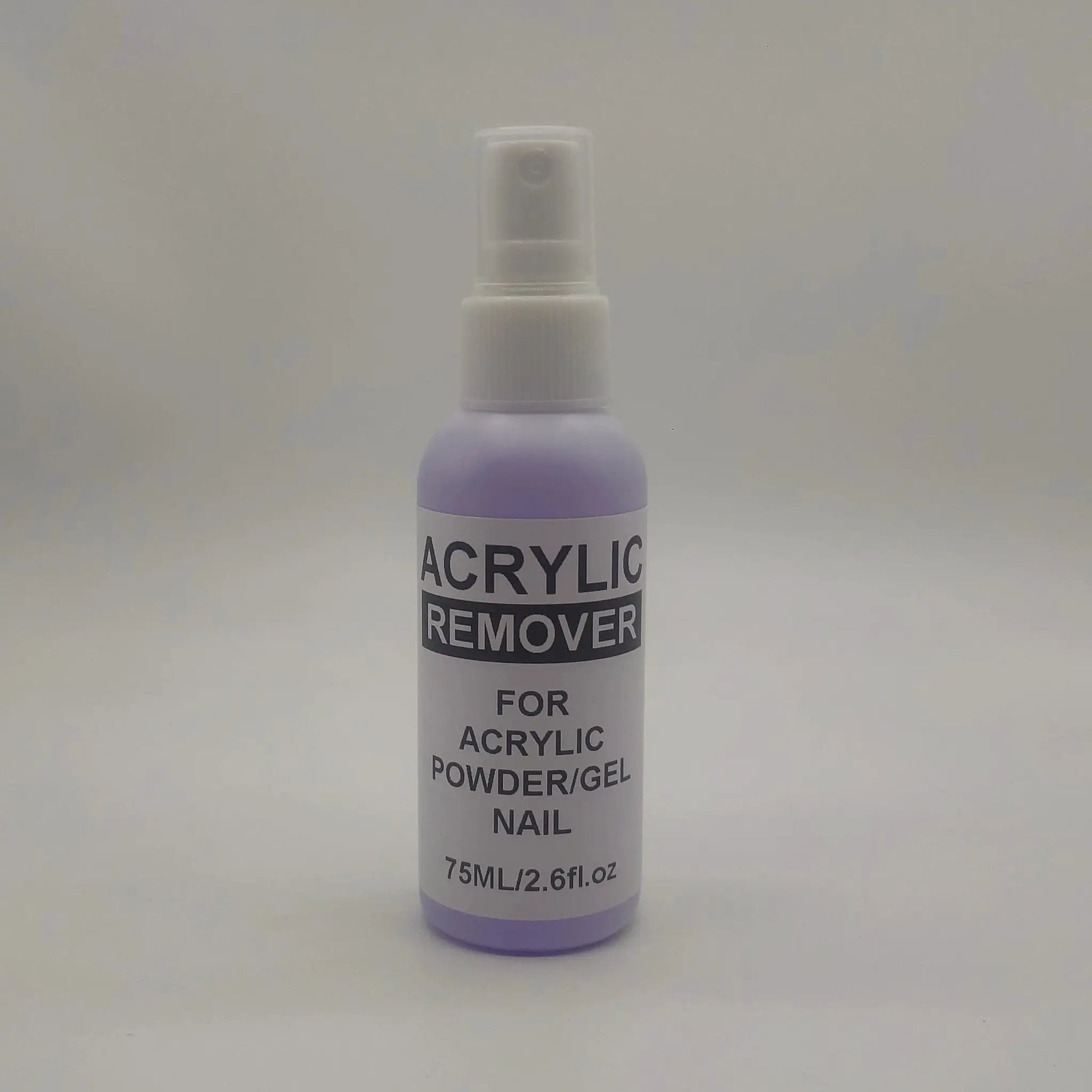 Acrylic remover spray bottle, purple 75 ml container with white spray cap