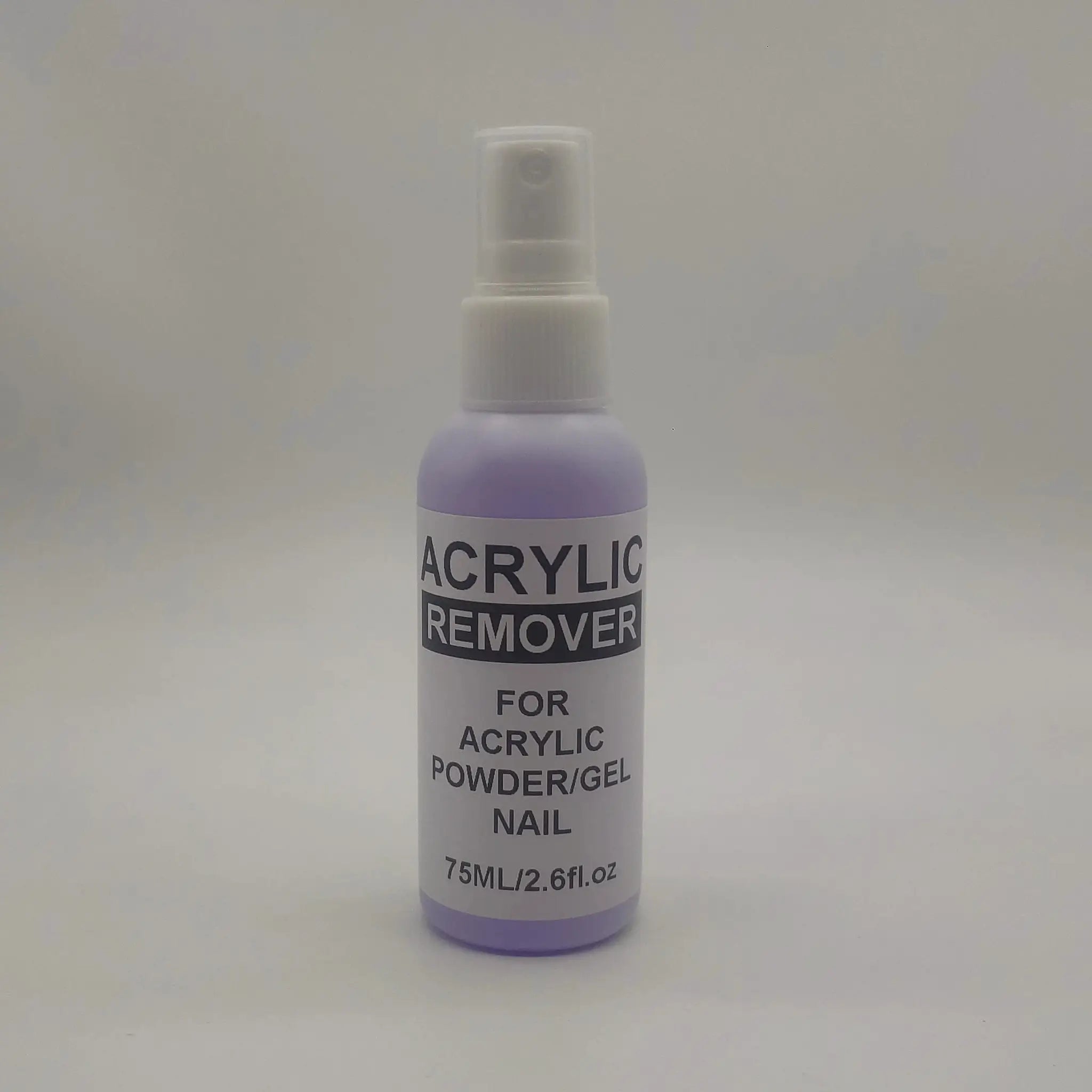 Acrylic remover spray bottle, purple 75 ml container with white spray cap