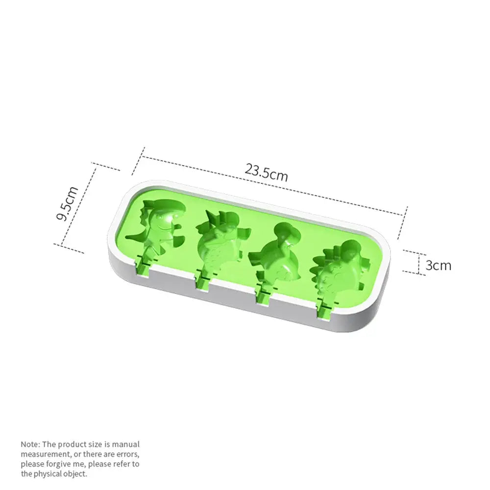 Dinosaur Silicone Ice Cream Mold With Lid And Sticks For DIY Popsicles Kitchen Mould