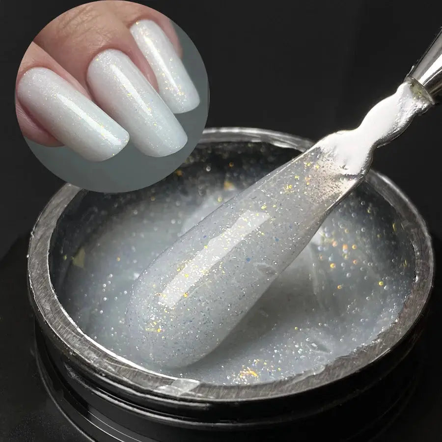Jillnails 50g Self Leveling Medium Gel Milky Pink White Builder For Easy Shaping Without Running Into Cuticles