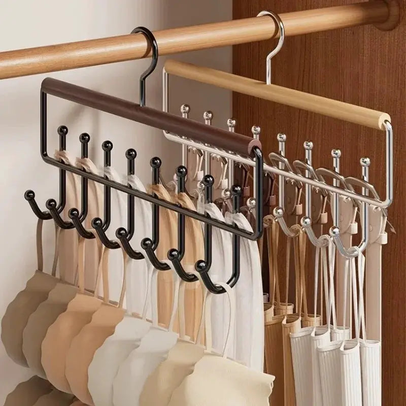 Versatile Wooden Hat Organizer Rack With Hooks For Hats Caps Belts And Ties Home And Retail Display