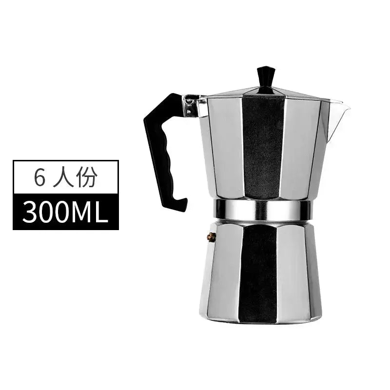 ItaliaBrew Moka Pot Portable Octagonal Stainless Steel Espresso Maker For Rich Italian Coffee