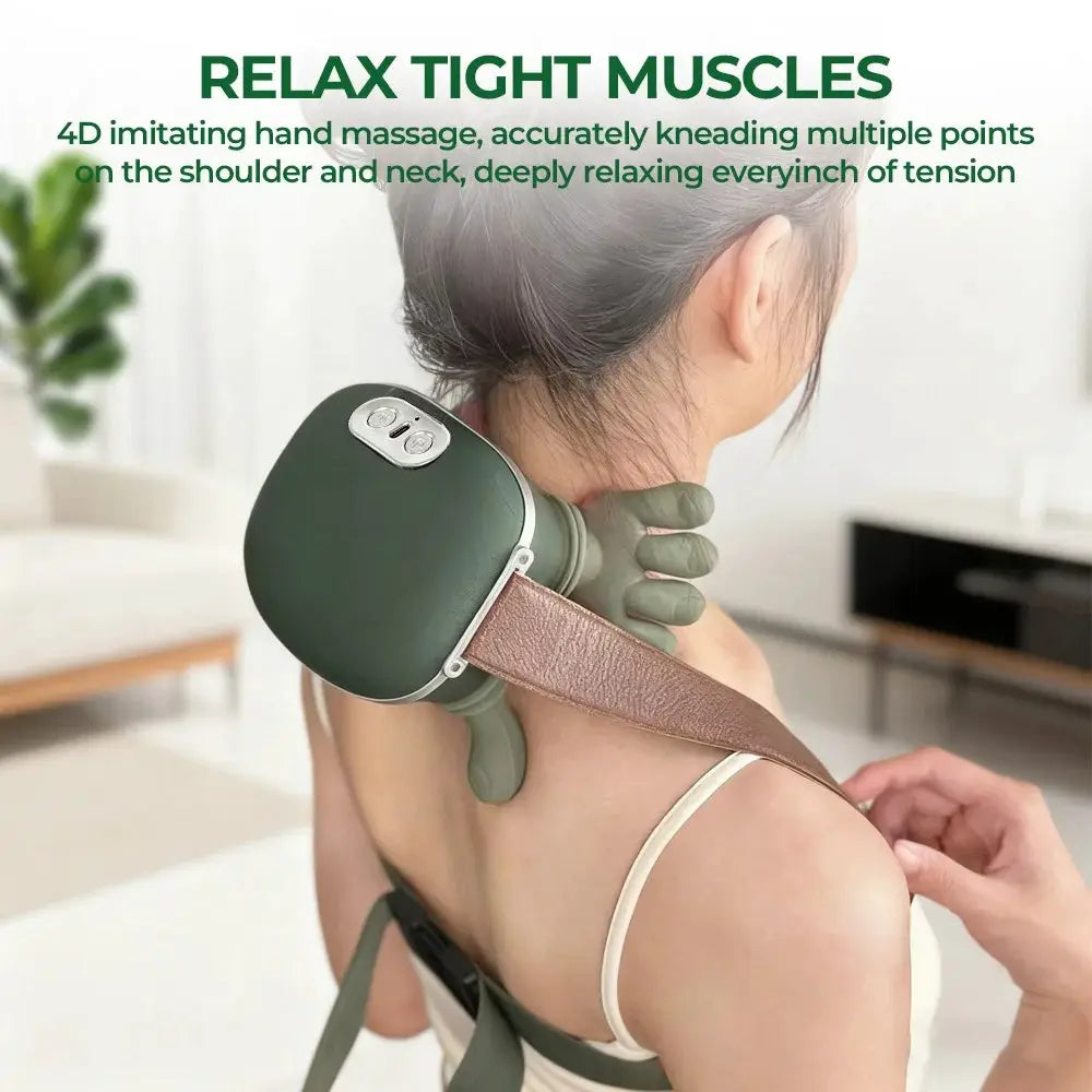 Bionic Finger Wireless Neck And Shoulder Massager With 4D Kneading And Brushless Motor For Neck Back Shoulders And Hands