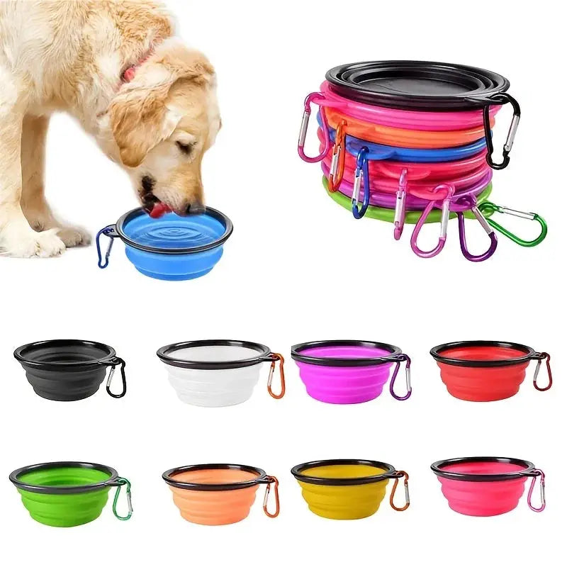 Portable Pet Food Bowl Durable TPR Collapsible Cat Dog Travel Outdoor Water Bowl