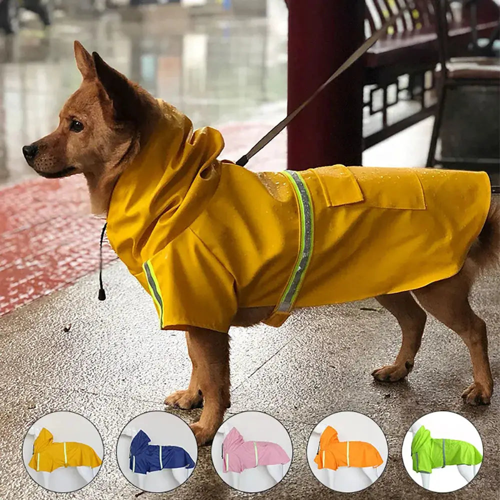 Large Corgi Cloak Style Raincoat Waterproof Windproof Reflective Hooded Dog Raincoat for Weatherproof Protection