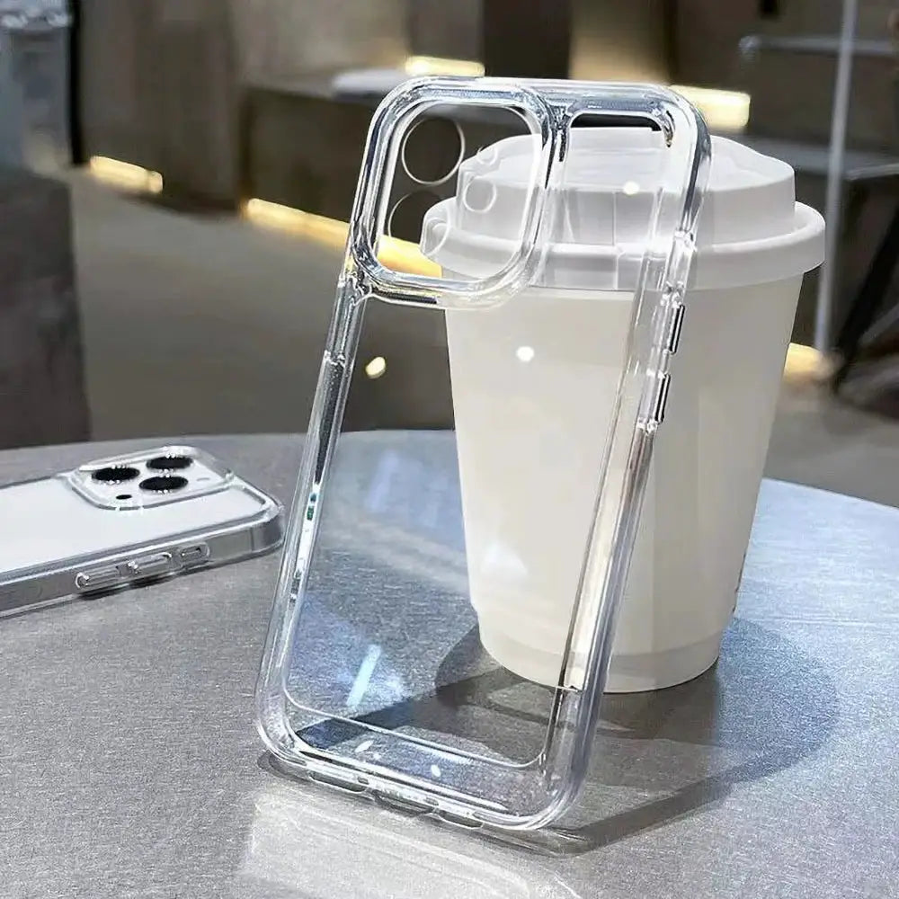 Soft silicone phone case for iPhone, transparent and shockproof
