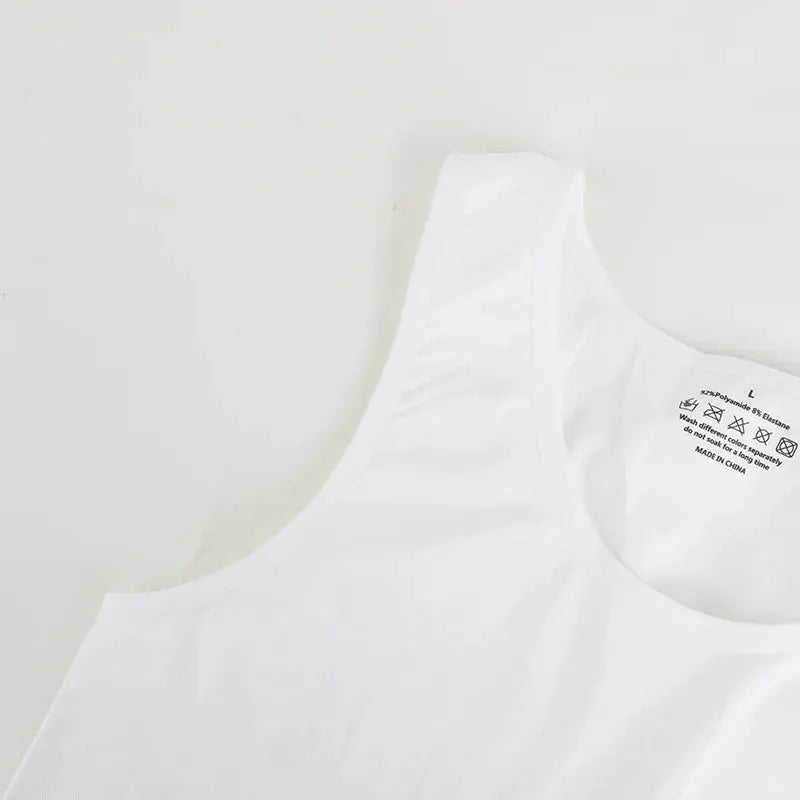 White men's sleeveless shapewear tank top with breathable soft fabric