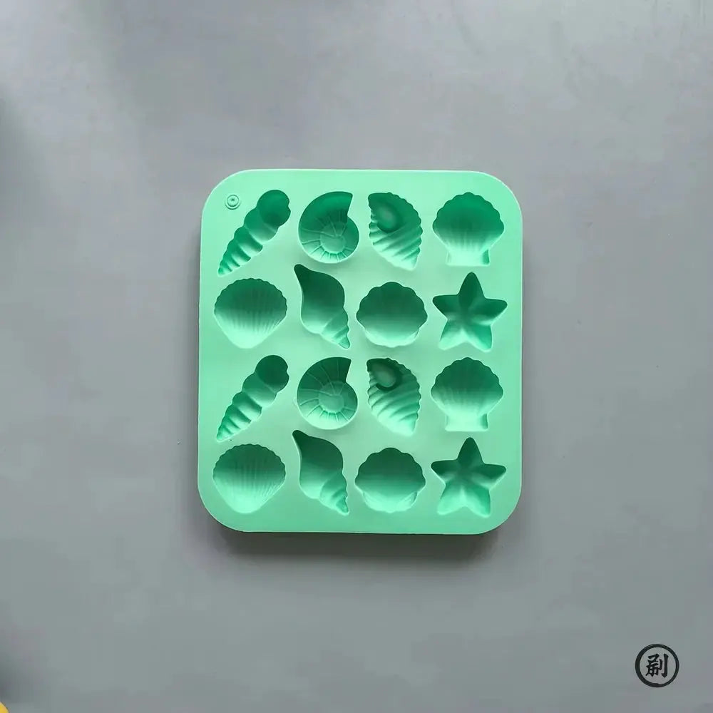 Chocolate Silicone Mold Shell Marine Animal Shape 3D 16 Cavities Candy Pudding Cake Decoration