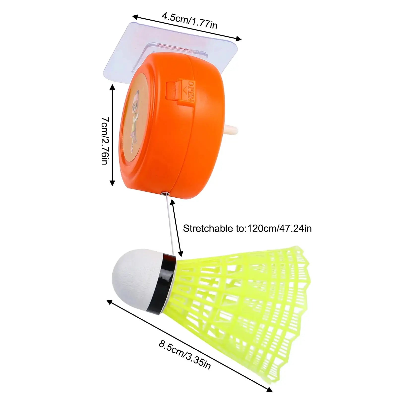 Automatic Retractable Badminton Trainer Rebounder With Adjustable Speed For Solo Practice At Home Office