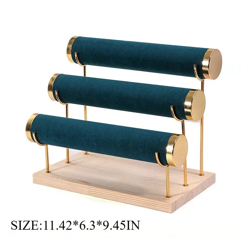 One Third Layer Wooden Jewelry Rack Bracelet Watch Holder For Women And Men Gift Packaging Display