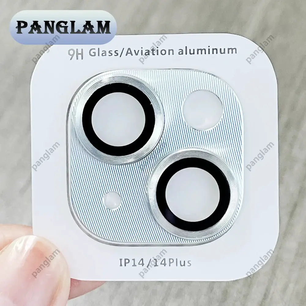 Metal camera lens protector for iPhone 11–15 Pro/Max and Mini; 9H glass, aviation aluminum