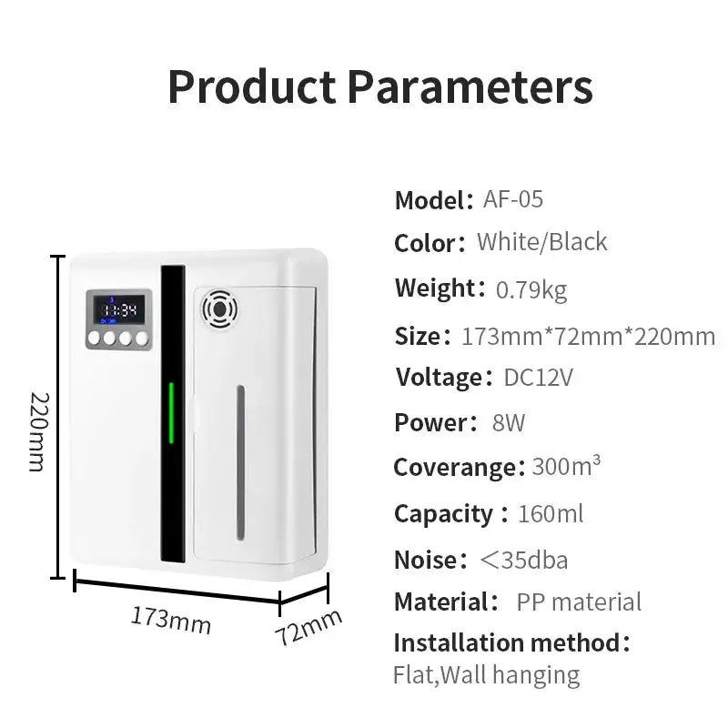 Scent Machine Aroma Diffuser 160ml for Large Areas Bluetooth App Controlled Fragrance Distributor for Hotels and Homes