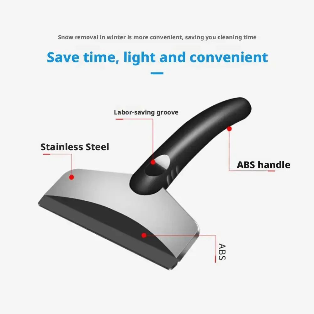 2Pcs car snow shovel and ice scraper set with stainless steel blade and black ABS handle by Simples Market
