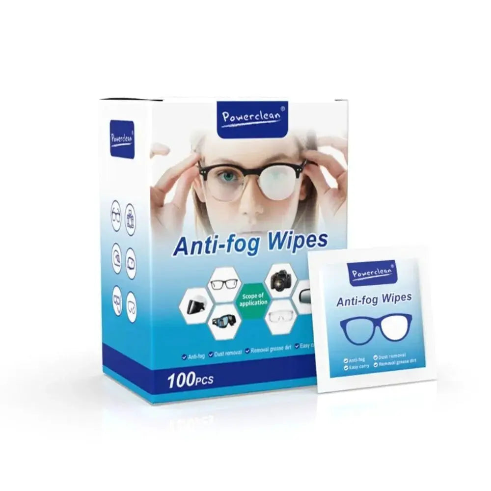 SureView Glasses Cleaner Wipes Disposable Anti Fog Microfiber Lens And Screen Cleaning 100 Count Box