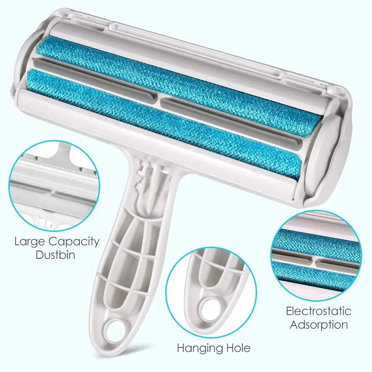 Pet Hair Remover Roller With Self Cleaning Base For Dog And Cat Fur Removal On Furniture